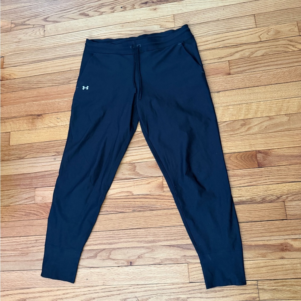 Under Armour Loose Heat-gear Black Joggers Sz M drawstring athletic sport active